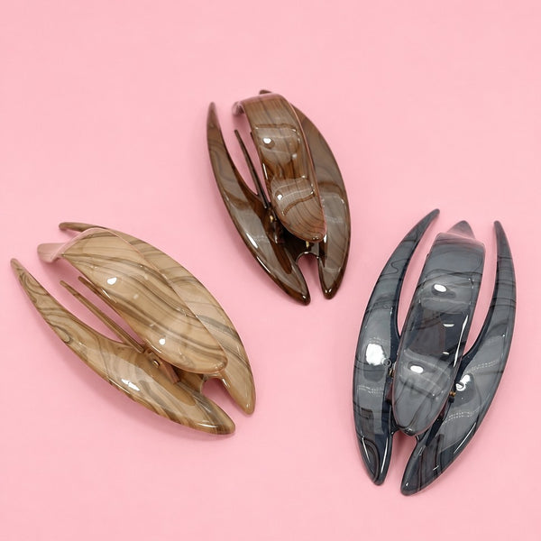 Marbled Elongated Hair Claw Clips | 40H1186