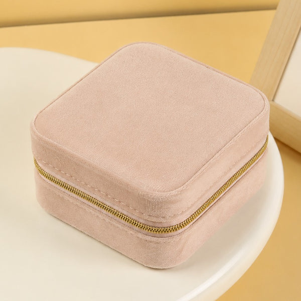 VELVET JEWELRY ORGANIZER TRAVEL BOX CASE | 40P642