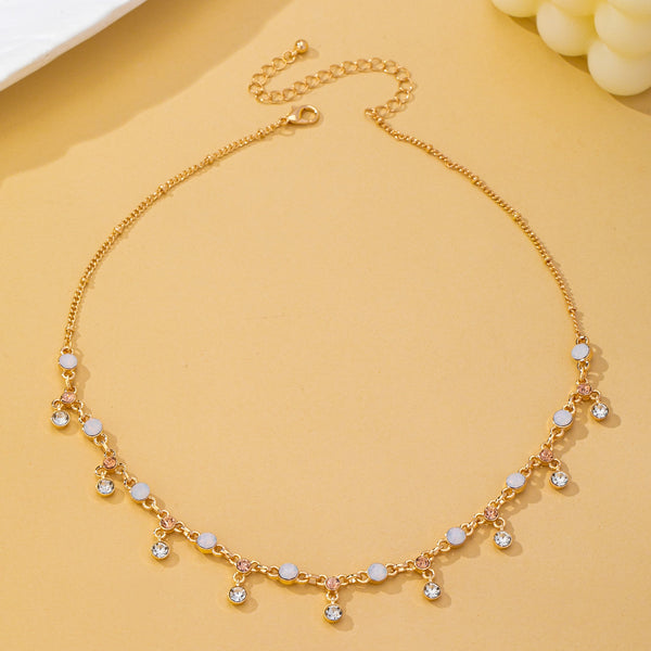 Sparkling Opal & Crystal Fringe Necklace | 80N93580
