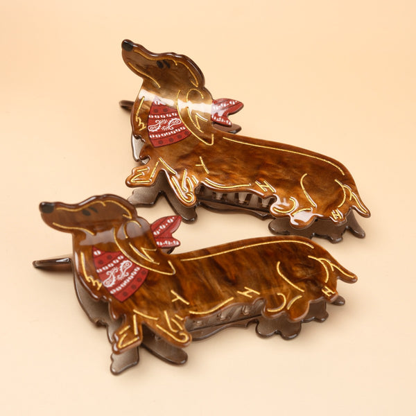 Charming Dachshund Dog Bandana Hair Claw Clip | 40H1235