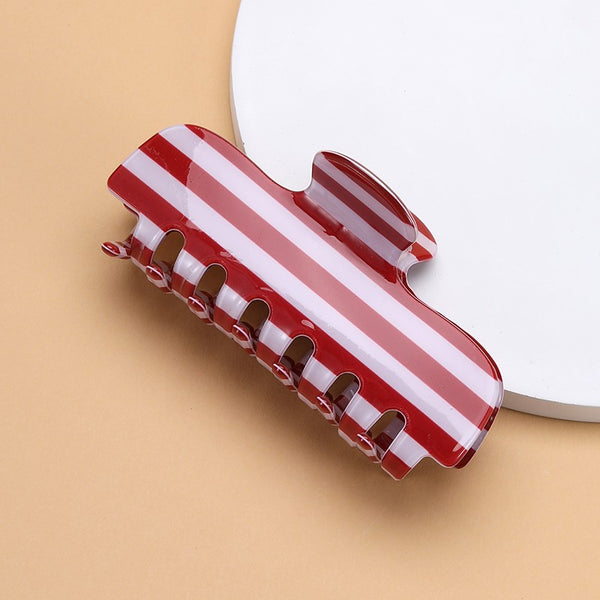 RETRO STRIPED RECTANGULAR HAIR CLAW CLIP | 40H1188