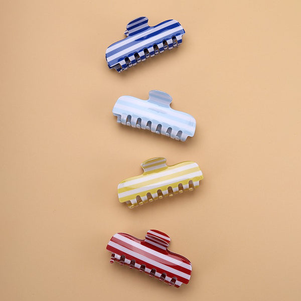 RETRO STRIPED RECTANGULAR HAIR CLAW CLIP | 40H1188