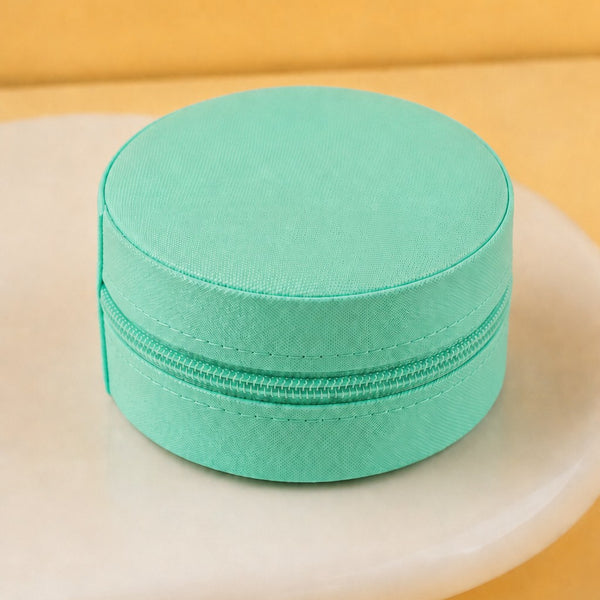 ROUND JEWELRY ORGANIZER TRAVEL BOX CASE | 40P643