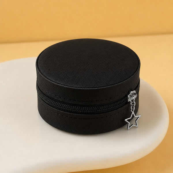ROUND JEWELRY ORGANIZER TRAVEL BOX CASE | 40P643
