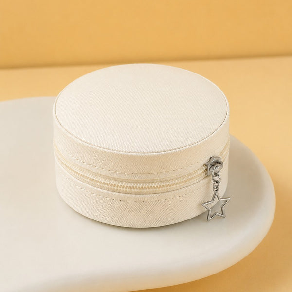 ROUND JEWELRY ORGANIZER TRAVEL BOX CASE | 40P643