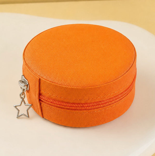 ROUND JEWELRY ORGANIZER TRAVEL BOX CASE | 40P643