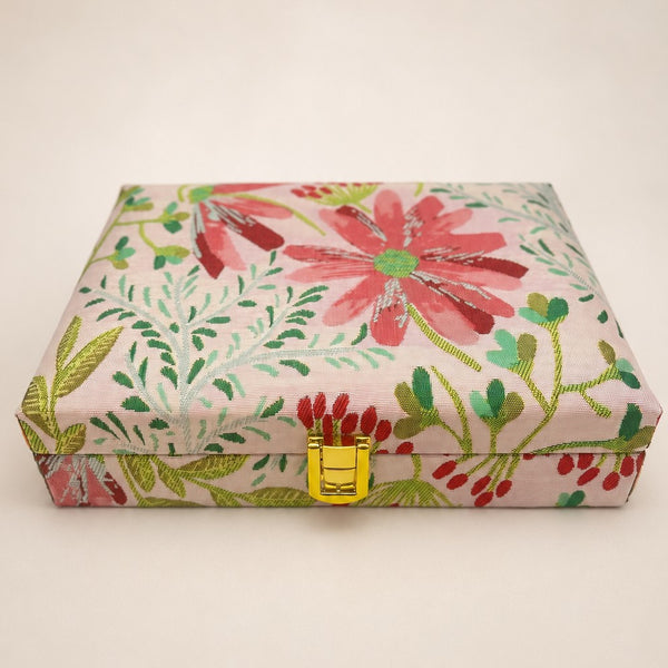 FLORAL PRINT JEWELRY ORGANIZER TRAVEL BOX CASE | 40P644