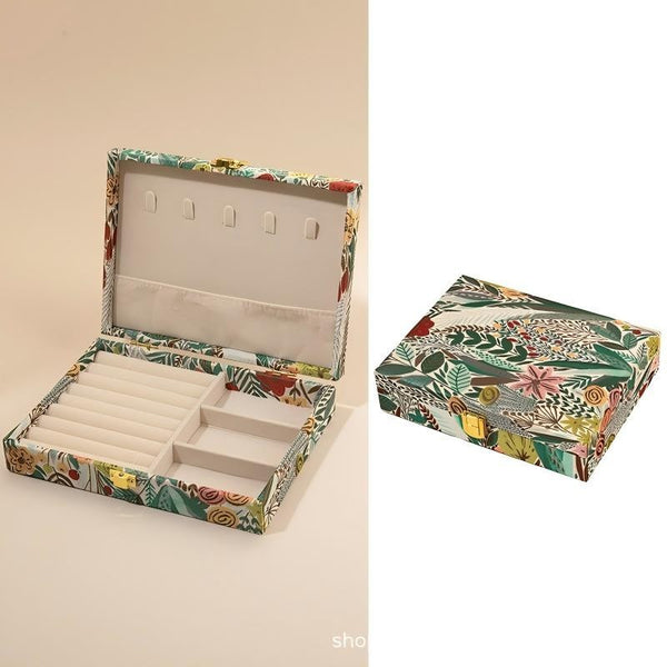 FLORAL PRINT JEWELRY ORGANIZER TRAVEL BOX CASE | 40P644