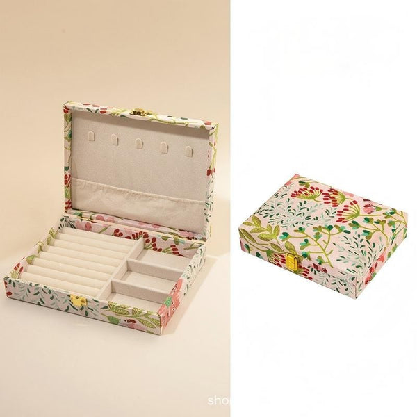 FLORAL PRINT JEWELRY ORGANIZER TRAVEL BOX CASE | 40P644