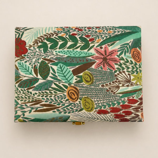 FLORAL PRINT JEWELRY ORGANIZER TRAVEL BOX CASE | 40P644
