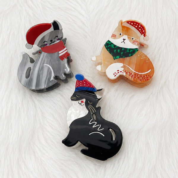 Christmas Hat Cat Hair Claw Clips | 40H1191