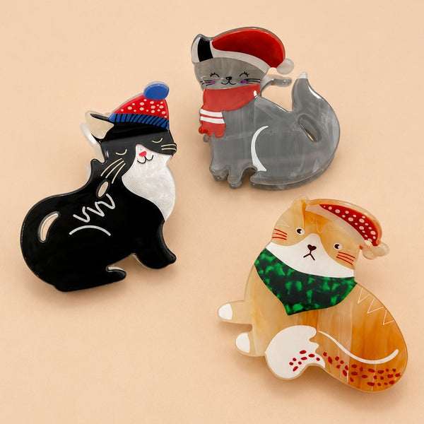 Christmas Hat Cat Hair Claw Clips | 40H1191