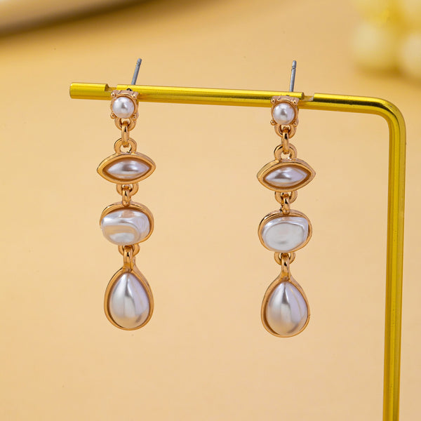 Multi-Shape Pearl Tiered Drop Earrings | 80E63026