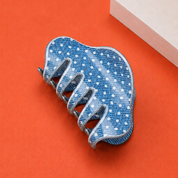 Denim Polka Dot Cloud Shape Hair Claw Clip | 40H1192