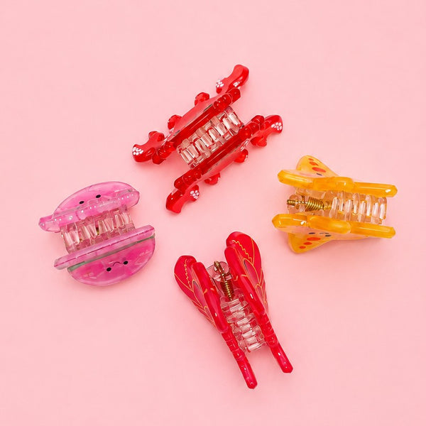 Lobster Crab Starfish Jellyfish Mini Hair Claw Set | 40H1195