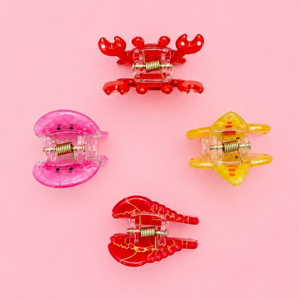 Lobster Crab Starfish Jellyfish Mini Hair Claw Set | 40H1195