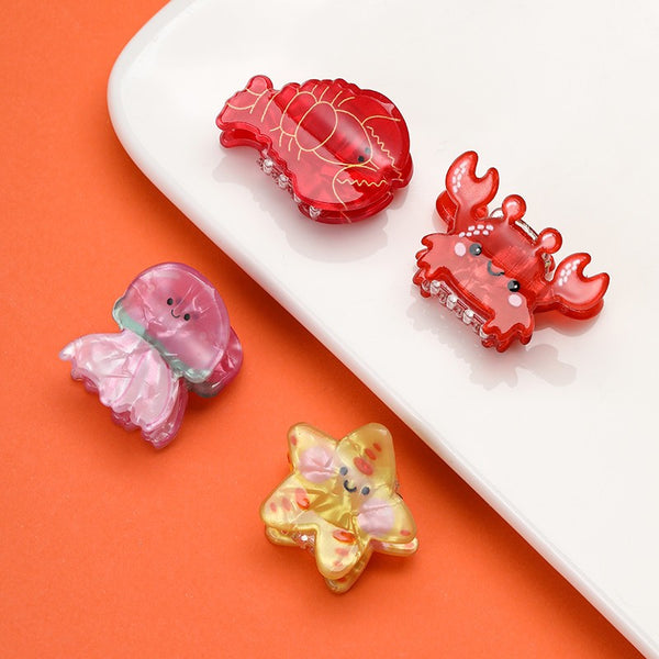 Lobster Crab Starfish Jellyfish Mini Hair Claw Set | 40H1195