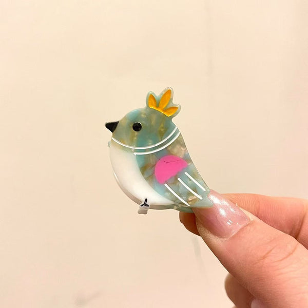 Colorful Bird Mini Hair Claw Clip 6-Pc Set | 40H1196-Pack 6