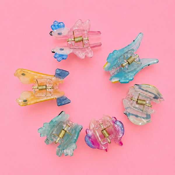 Colorful Bird Mini Hair Claw Clip 6-Pc Set | 40H1196-Pack 6