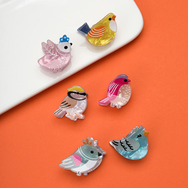 Colorful Bird Mini Hair Claw Clip 6-Pc Set | 40H1196-Pack 6