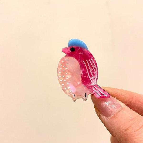 Colorful Bird Mini Hair Claw Clip 6-Pc Set | 40H1196-Pack 6