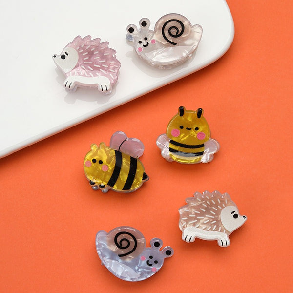 Hedgehog Bumble Bee Snail Mini Hair Claw Clip Set | 40H1197