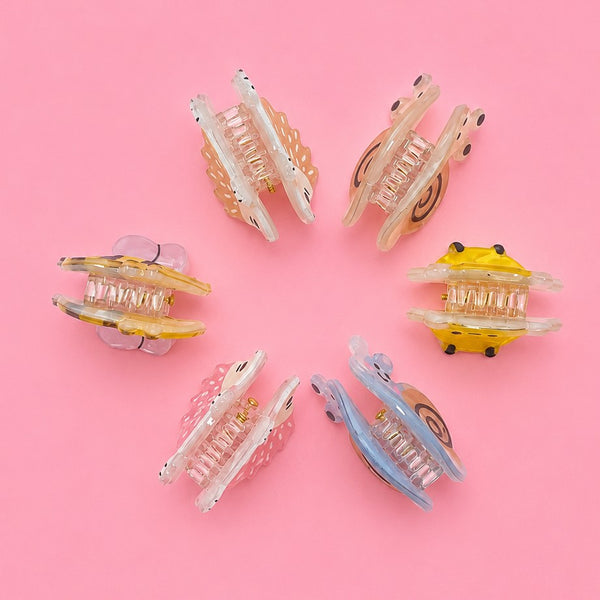 Hedgehog Bumble Bee Snail Mini Hair Claw Clip Set | 40H1197