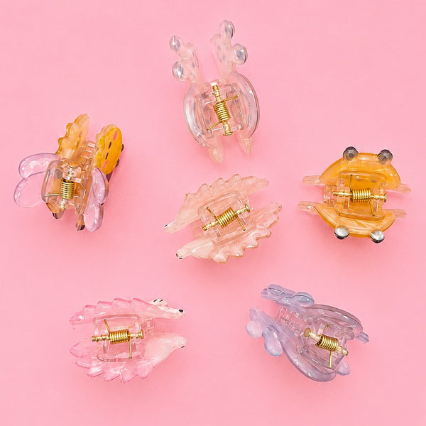 Hedgehog Bumble Bee Snail Mini Hair Claw Clip Set | 40H1197