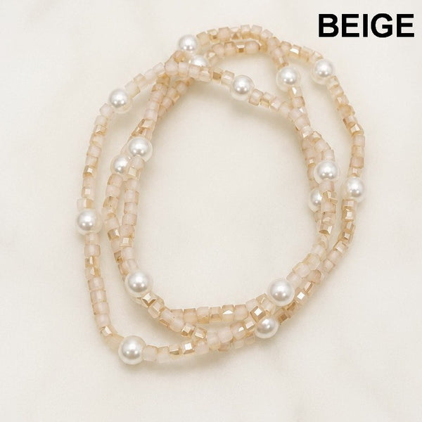 Pastel Mixed Beaded Pearl Stretch Bracelet | 40B5274