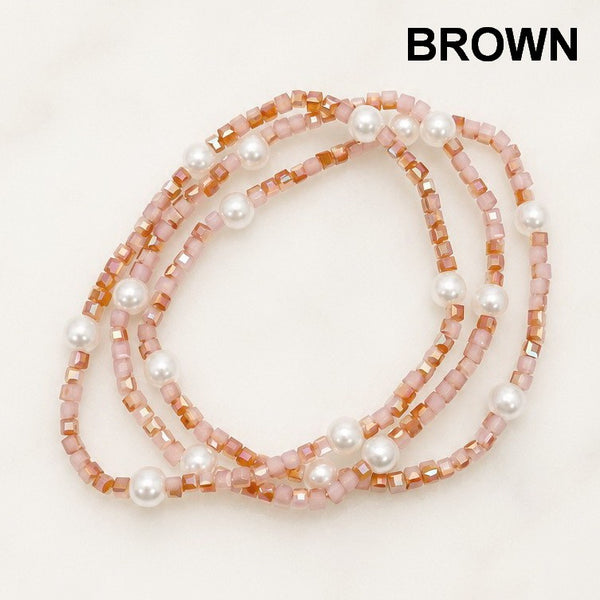Pastel Mixed Beaded Pearl Stretch Bracelet | 40B5274
