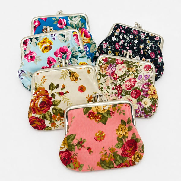 VINTAGE FLORAL KISS LOCK FRAME SMALL WALLET POUCH | 40P647