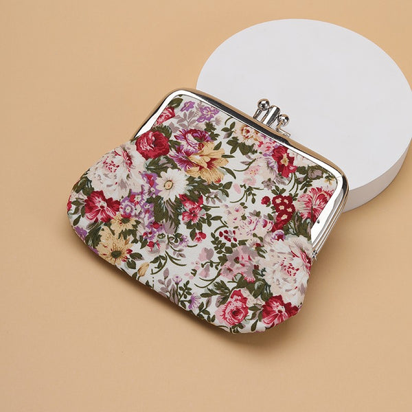 VINTAGE FLORAL KISS LOCK FRAME SMALL WALLET POUCH | 40P647