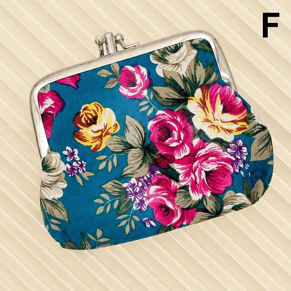 VINTAGE FLORAL KISS LOCK FRAME SMALL WALLET POUCH | 40P647