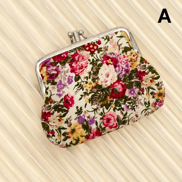VINTAGE FLORAL KISS LOCK FRAME SMALL WALLET POUCH | 40P647
