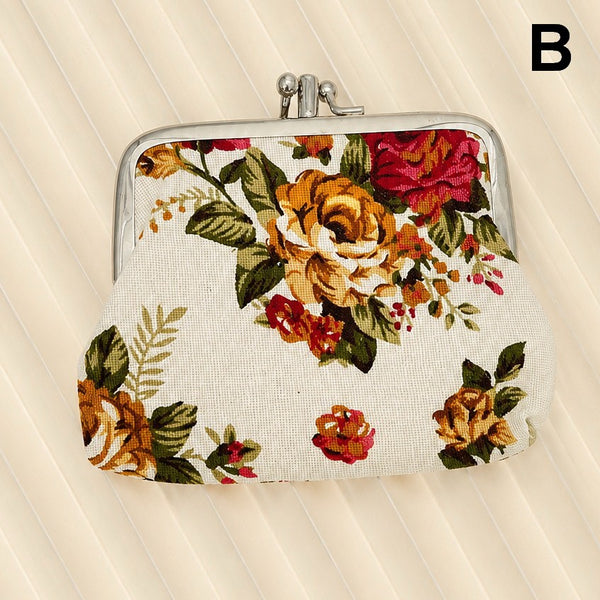 VINTAGE FLORAL KISS LOCK FRAME SMALL WALLET POUCH | 40P647