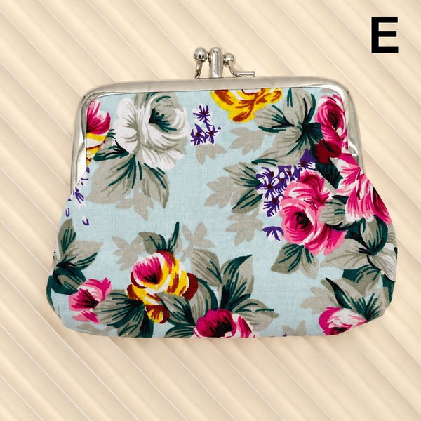 VINTAGE FLORAL KISS LOCK FRAME SMALL WALLET POUCH | 40P647