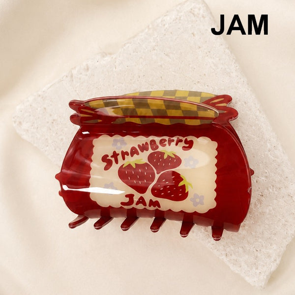 Fruit Print Strawberry Cherry Lemon Hair Claw Clip | 40H1199