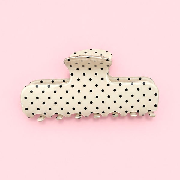 Polka Dot & Striped Flat Rectangle Hair Claw Clips | 40H1200