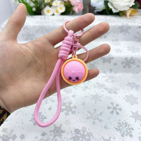 Cute Dumpling Character Wristlet Keychains 6-Pc Set | 40KC191-Pack 6