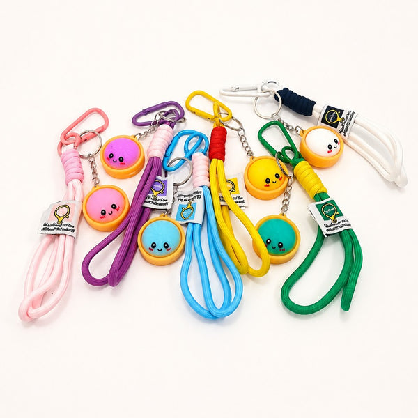 Cute Face Dumpling Wristlet Keychain 6-Pc Set|40KC192-Pack 6