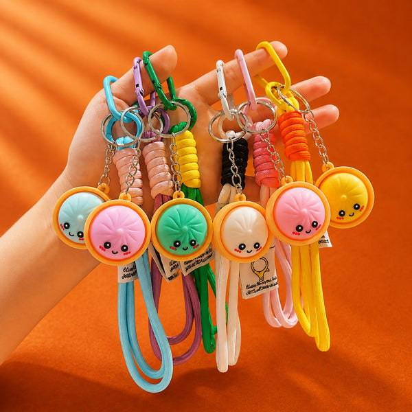 Cute Face Dumpling Wristlet Keychain 6-Pc Set|40KC192-Pack 6