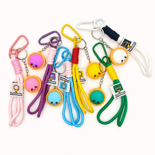 Cute Face Dumpling Wristlet Keychain 6-Pc Set|40KC192-Pack 6