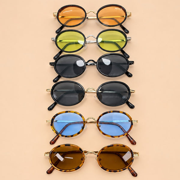 Slim Retro Oval Frame Sunglasses Pack of 12| 40SG841-Pack 12