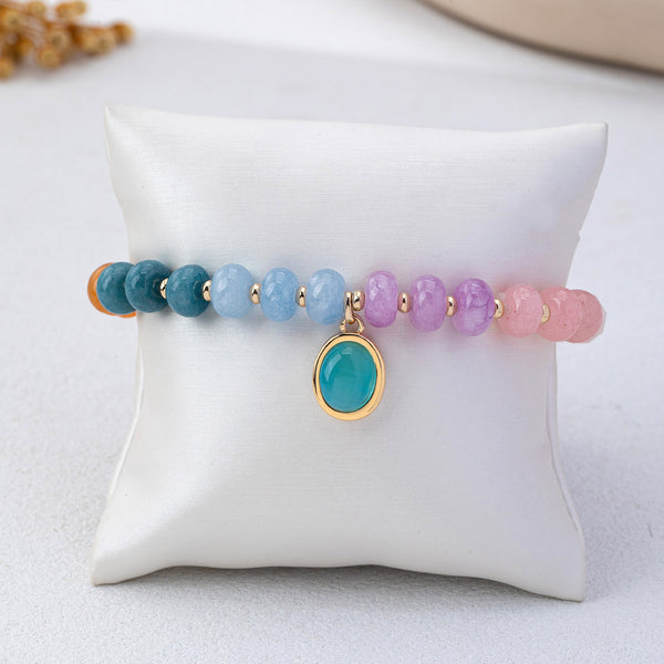 Natural Stone Cateye Charm Stretch Bracelet | 80B1901
