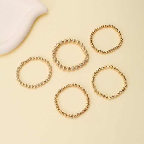 Gold-Tone Mixed Beaded Stretch Bracelet Set | 40B5250