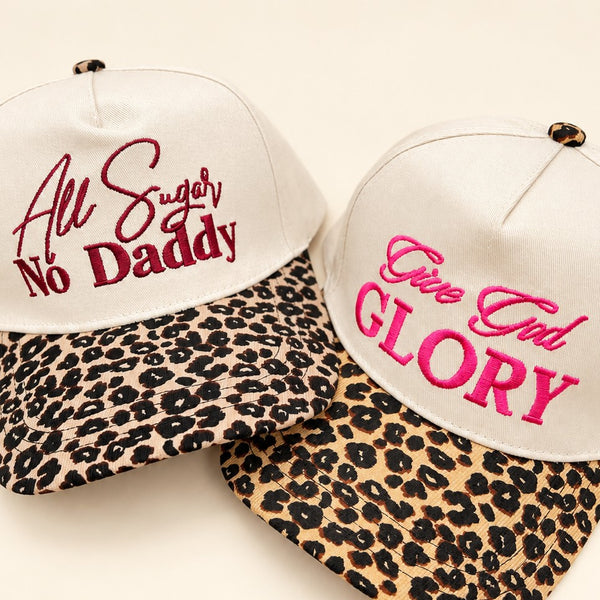 Leopard Brim Embroidered Graphic Baseball Cap | 40HW770