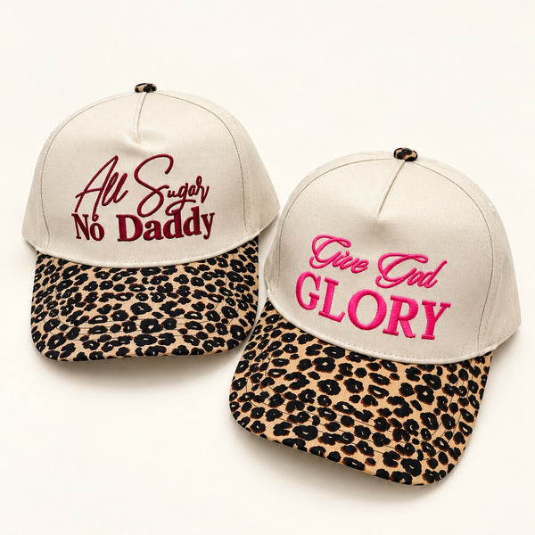 Leopard Brim Embroidered Graphic Baseball Cap | 40HW770