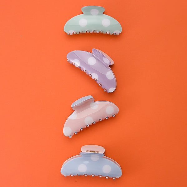 Oversized Polka Dot Curved Hair Claw Clips | 40H1203