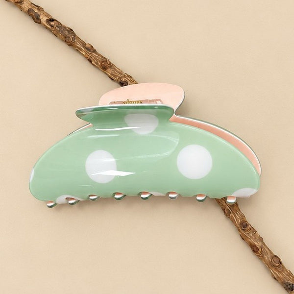 Oversized Polka Dot Curved Hair Claw Clips | 40H1203