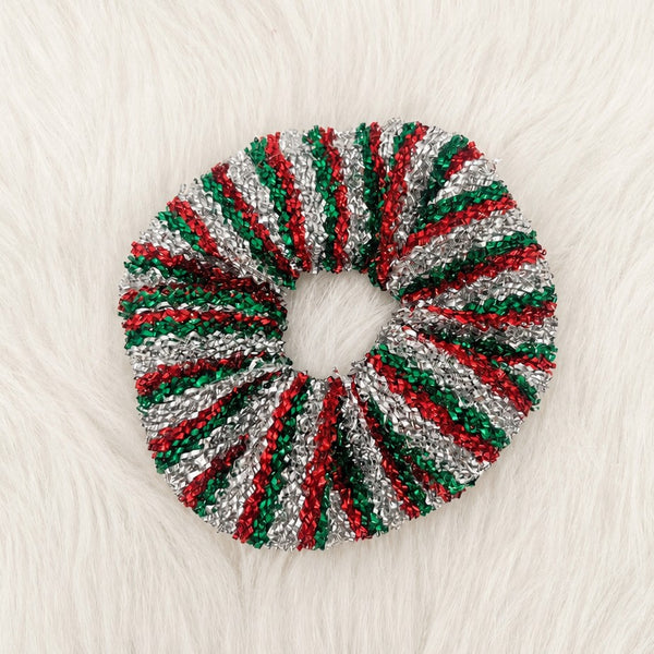 HOLIDAY STRIPE & SOLID SCRUNCHIES SET OF 4 | 40S747